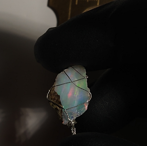Unique Natural Opal Pendant 925 - Picture 9 of 9